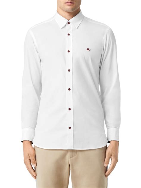 white burberry button up|Burberry button up long sleeve.